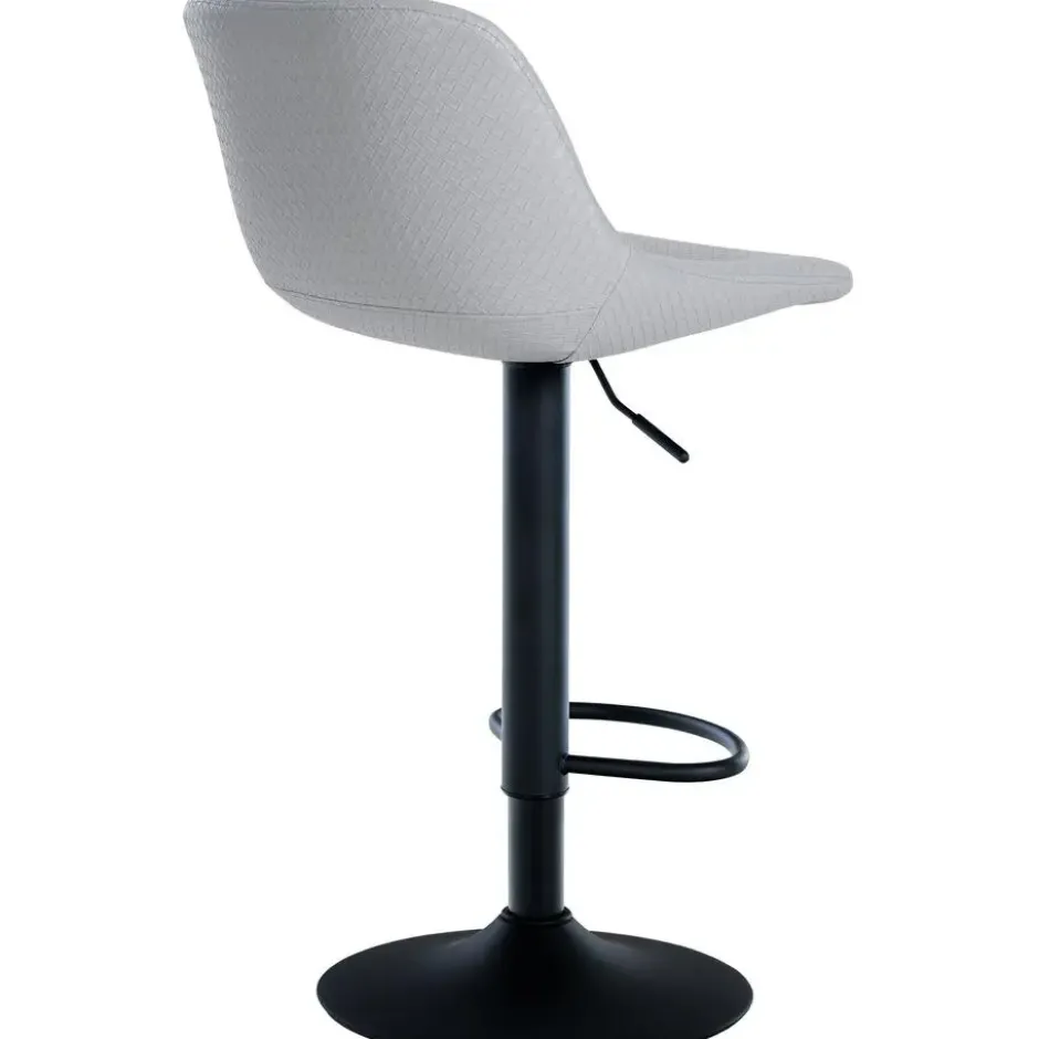 CLP Barkruk Loft zwart Frame - Kunstleer - grijs