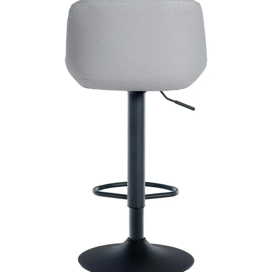 CLP Barkruk Loft zwart Frame - Kunstleer - grijs