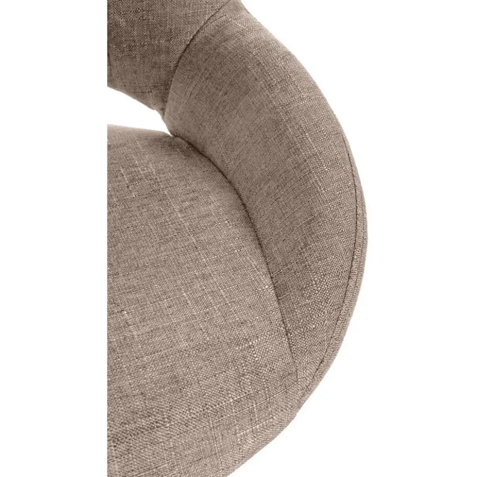CLP Barkruk Milet zwart Frame - Stof - taupe
