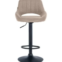 CLP Barkruk Milet zwart Frame - Stof - taupe