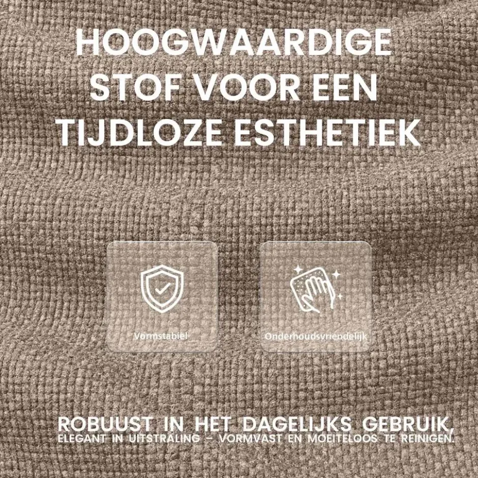 CLP Barkruk Milet zwart Frame - Stof - taupe