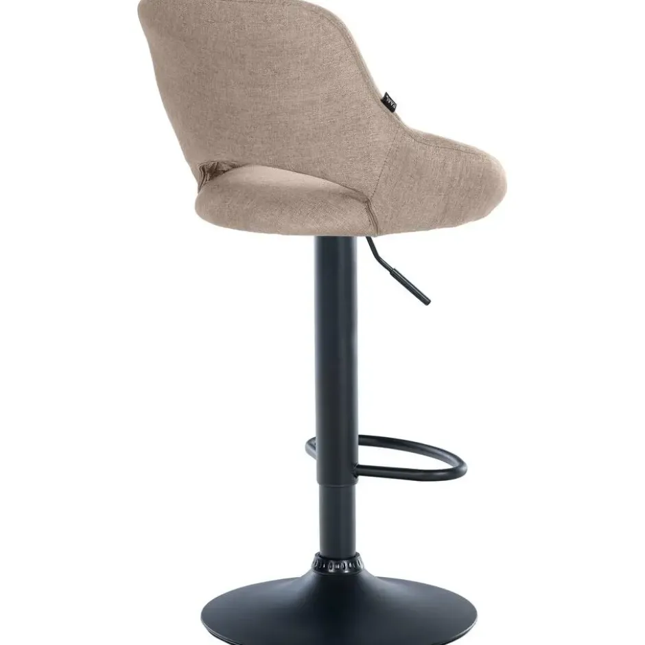 CLP Barkruk Milet zwart Frame - Stof - taupe