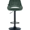 CLP Barkruk Milet zwart Frame - Fluweel - groen