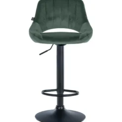 CLP Barkruk Milet zwart Frame - Fluweel - groen