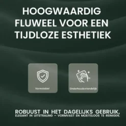 CLP Barkruk Milet zwart Frame - Fluweel - groen