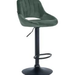 CLP Barkruk Milet zwart Frame - Fluweel - groen