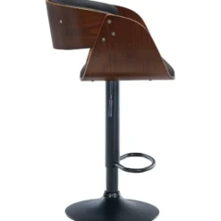 CLP Barkruk Portmore zwart Frame - Kunstleer - walnoot/zwart