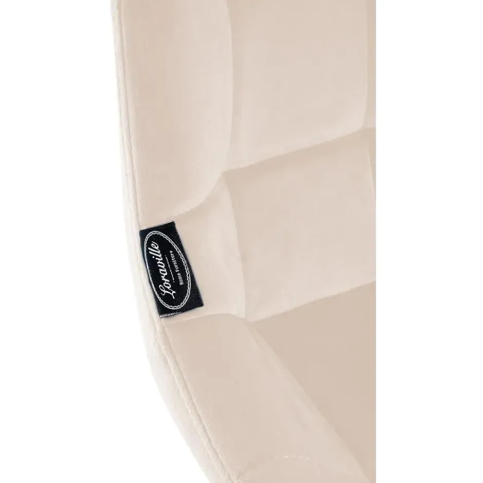 CLP Barkruk Weston zwart Frame - Fluweel - creme