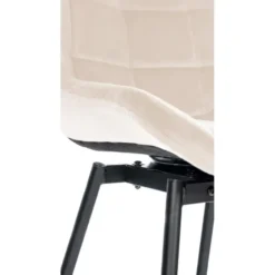 CLP Barkruk Weston zwart Frame - Fluweel - creme