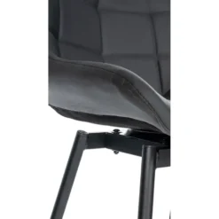 CLP Barkruk Weston zwart Frame - Kunstleer - grijs