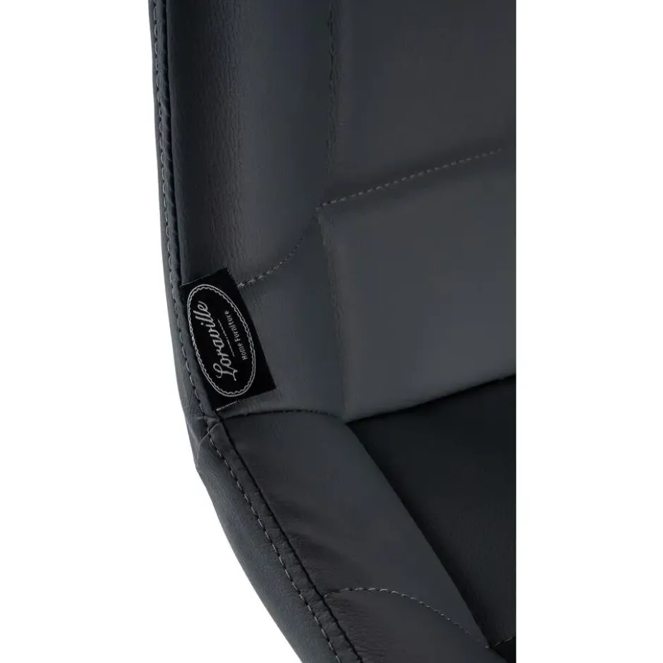CLP Barkruk Weston zwart Frame - Kunstleer - grijs