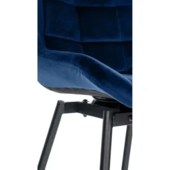 CLP Barkruk Weston zwart Frame - Fluweel - blauw
