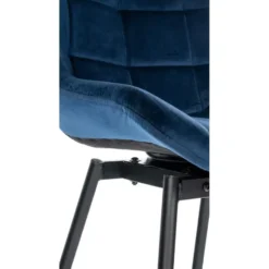 CLP Barkruk Weston zwart Frame - Fluweel - blauw
