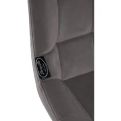 CLP Barkruk Weston zwart Frame - Fluweel - grijs