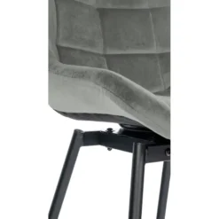 CLP Barkruk Weston zwart Frame - Fluweel - grijs