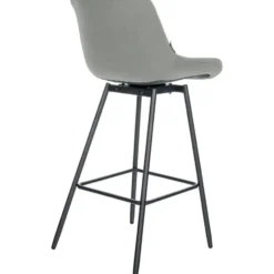 CLP Barkruk Weston zwart Frame - Fluweel - grijs