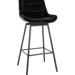CLP Barkruk Weston zwart Frame - Fluweel - zwart