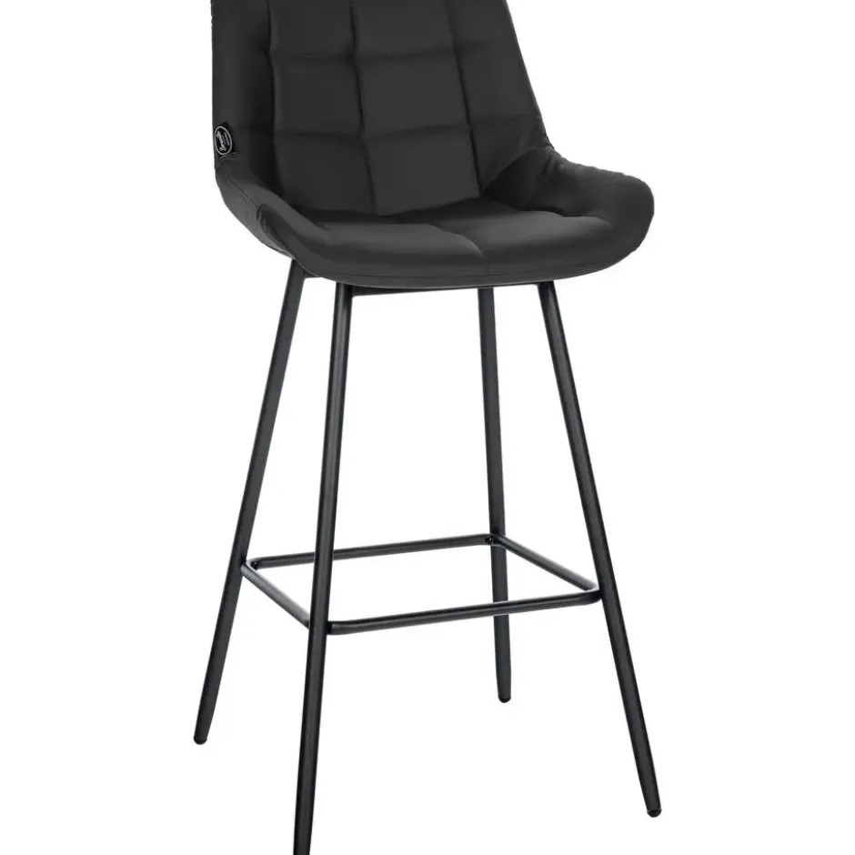 CLP Barkruk Weston zwart Frame - Kunstleer - zwart