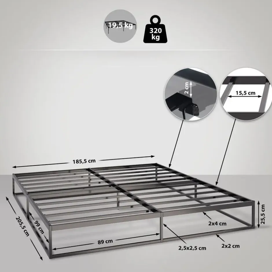 CLP Bed Scala 25.5x185.5x205.5 cm - zwart