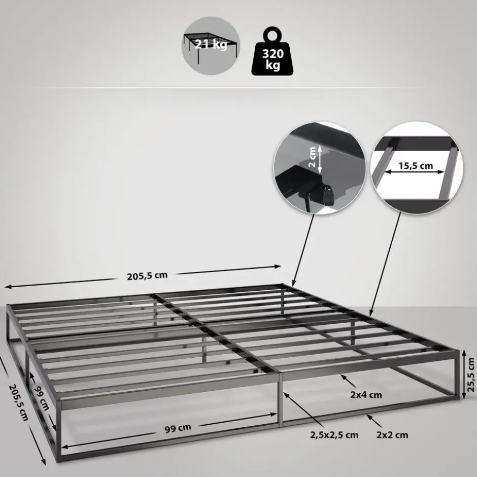 CLP Bed Scala 25.5x205.5x205.5 cm - zwart