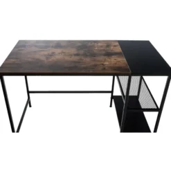 CLP Bureau Oviedo 76x120x60 cm - zwart/bruin