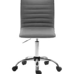 CLP Bureaustoel Alamosa chroom Frame - Kunstleer - grijs