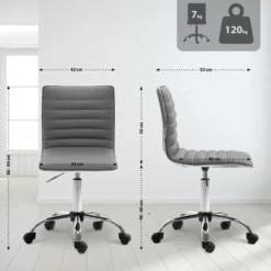 CLP Bureaustoel Alamosa chroom Frame - Kunstleer - grijs