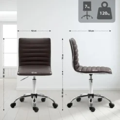 CLP Bureaustoel Alamosa chroom Frame - Kunstleer - bruin