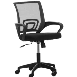 CLP Bureaustoel Auburn zwart Frame - Microfiber - zwart