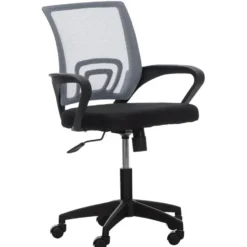 CLP Bureaustoel Auburn zwart Frame - Microfiber - grijs