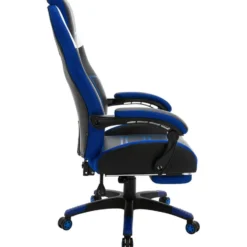 CLP Bureaustoel Clovis zwart Frame - Kunstleer - zwart/blauw