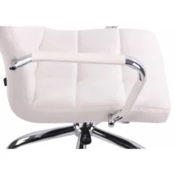 CLP Bureaustoel Deli chroom Frame - Kunstleer - wit