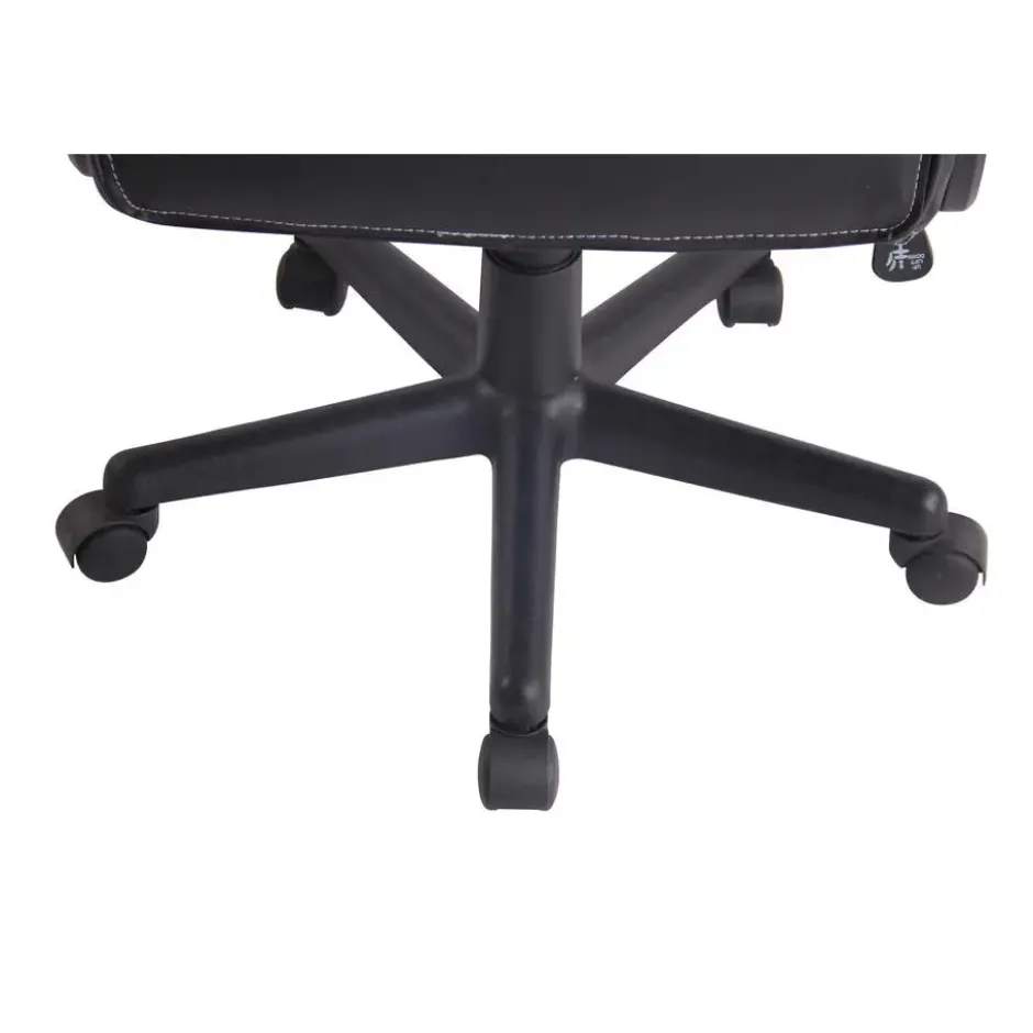 CLP Bureaustoel Elbing zwart Frame - Kunstleer - zwart/blauw