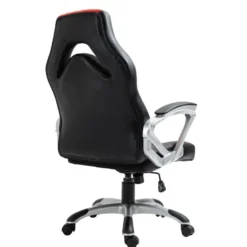 CLP Bureaustoel Foxton grijs Frame - Kunstleer - zwart/rood