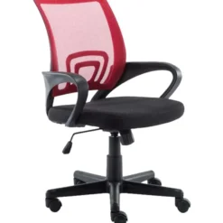 CLP Bureaustoel Genius zwart Frame - Kunstleer - rood