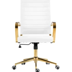 CLP Bureaustoel Havanna goud Frame - Kunstleer - wit