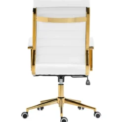CLP Bureaustoel Havanna goud Frame - Kunstleer - wit