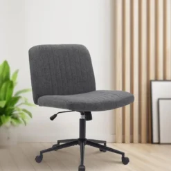 CLP Bureaustoel Kingman zwart Frame - Stof - donkergrijs