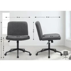 CLP Bureaustoel Kingman zwart Frame - Stof - donkergrijs