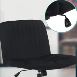 CLP Bureaustoel Kingman zwart Frame - Fluweel - zwart