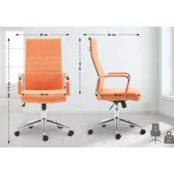 CLP Bureaustoel Kolumbus chroom Frame - Stof - oranje