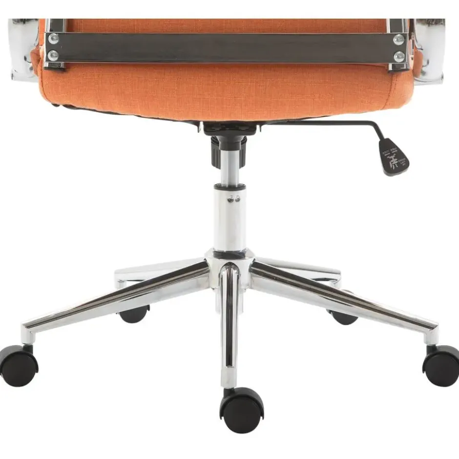 CLP Bureaustoel Kolumbus chroom Frame - Stof - oranje