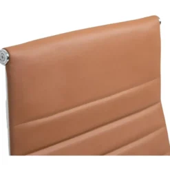 CLP Bureaustoel Kolumbus chroom Frame - Echt leer - licht bruin