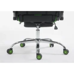 CLP Bureaustoel Limit zwart Frame - Kunstleer - zwart/groen