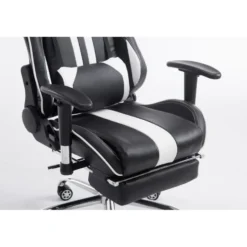 CLP Bureaustoel Limit zwart Frame - Kunstleer - zwart/wit