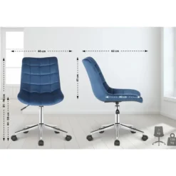 CLP Bureaustoel Medford Fluweel - blauw