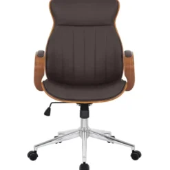 CLP Bureaustoel Melilla chroom Frame - Kunstleer - walnoot/bruin