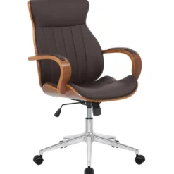 CLP Bureaustoel Melilla chroom Frame - Kunstleer - walnoot/bruin