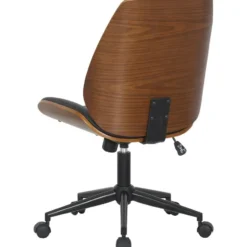 CLP Bureaustoel Mitch zwart Frame - Kunstleer (PVC) - walnoot/zwart