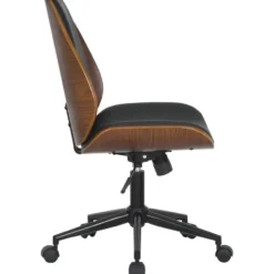 CLP Bureaustoel Mitch zwart Frame - Kunstleer (PVC) - walnoot/zwart